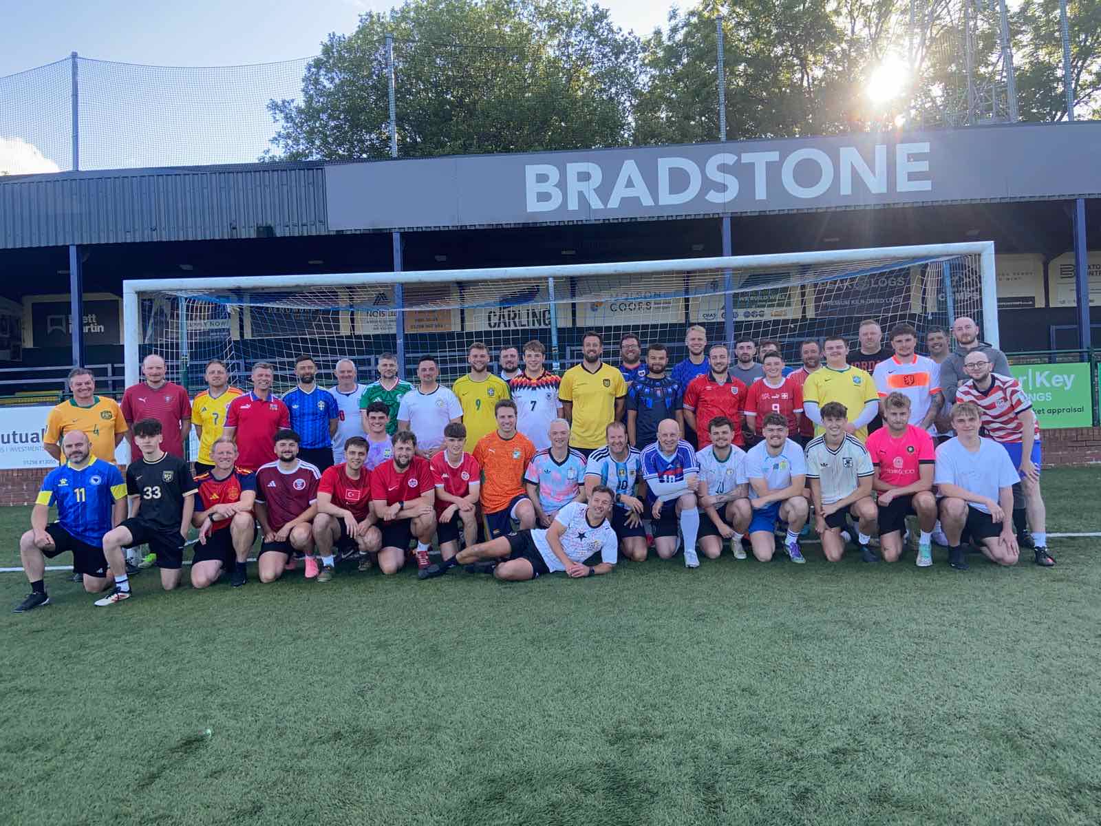 The FFC group together in front of the goal at the end of a Wednesday session